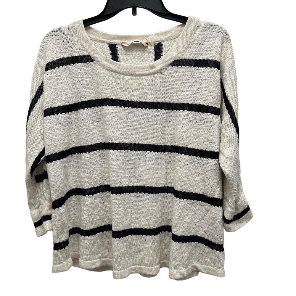 Soft Surroundings Womens Sweater Sz XL Knit Striped Venice Sweater Rayon Dolman
